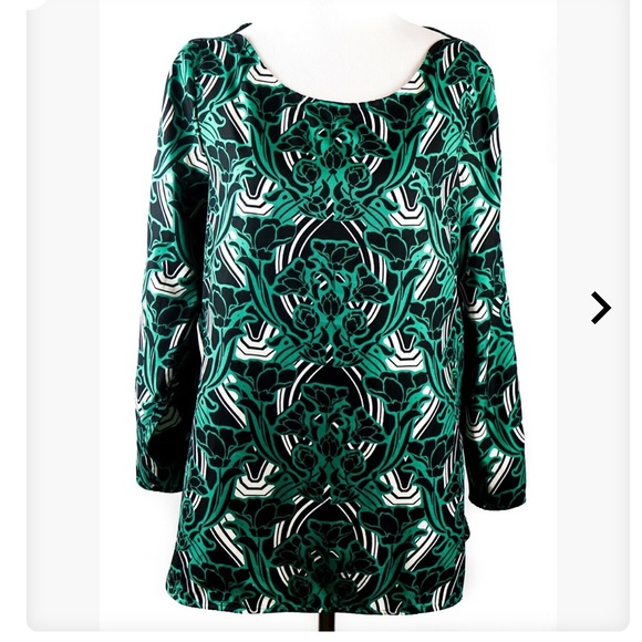 J Crew printed boatneck blouse - Picture 2 of 10